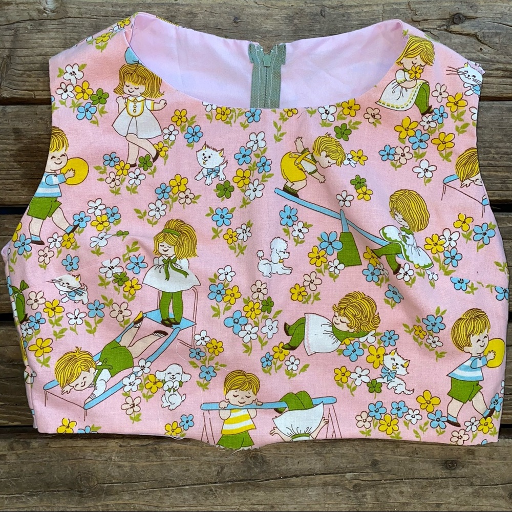 Handmade vintage fabric crop top